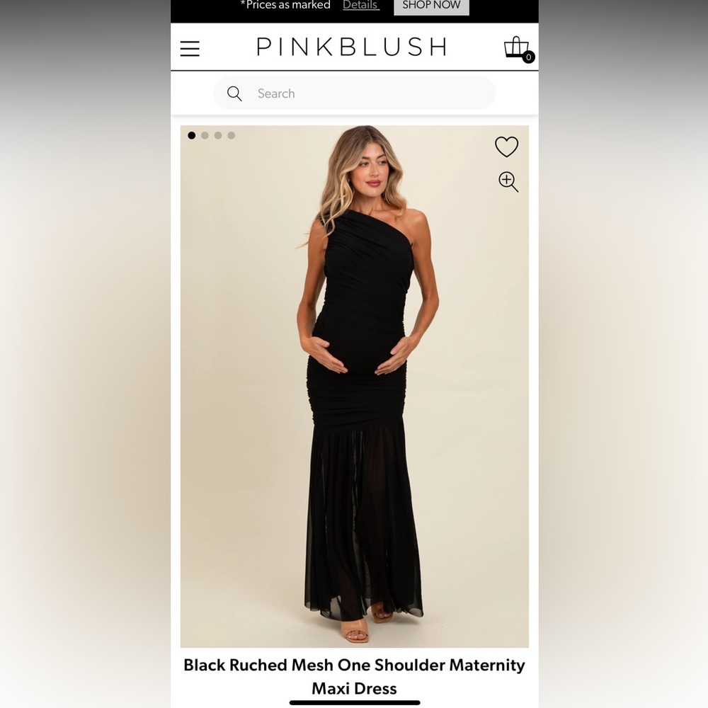 Pinkblush Black One-Shoulder Maternity Maxi Dress